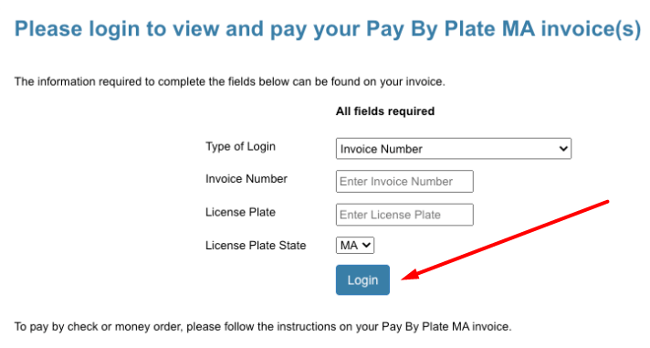Login to the PaybyPlate ma Portal